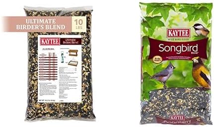 Kaytee Wild Bird Ultimate Birder's Blend Food Seed, 10 Pound Wild Bird Songbird Blend Food Seed, 7 Pound Bundle