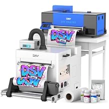 DSV A3 Plus XP600 DTF Printer with Shaker & Purifier, 2X Speed Compared to L1800/L805 DTF Printer Machine, 4.5" LED Foldable Touch Screen, White Ink Circulation & Auto-Cleaning, Dual Alarm