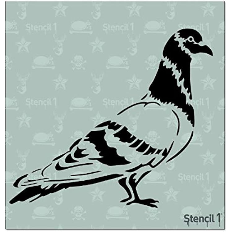 Stencil1 Bird Stencil Durable Quality Reusable Stencils for Painting, Arts, Crafts, Drawing - Decorating Items and Decor on Walls Fabric & Furniture - Pigeon Stencil - 5.75 x 6