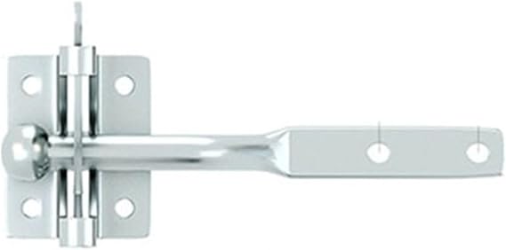 1pc Fence Latch Self Locking Gate Latch Automatic Gravity Lever Fence Gate Lock Wood Gate Door Latch Steel Locking Buckle Color: Silver 144mm