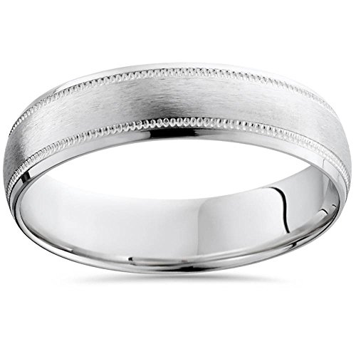 P3 POMPEII3 Mens 6mm Platinum Wedding Band Brushed Comfort Fit Ring