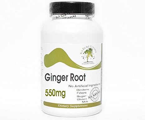 Ginger Root 550mg ~ 200 Capsules - No Additives ~ Naturetition Supplements