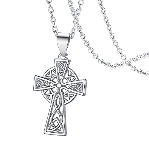 FaithHeart 925 Sterling Silver Necklace for Women, Celtic KnotStar of DavidOpal Pendant Necklaces with Rolo Chain Dainty Amulet Jewelry Gifts for Women