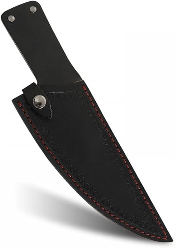 DONGKER Knife Sheath,8" Leather Straight Vertical Knife Holder for 8'' Kitchen Chef Knife