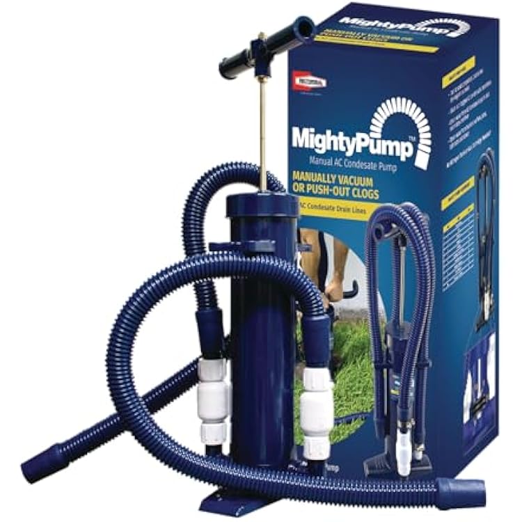 RectorSeal Mighty Pump 97795 Hand Operated AC Condensate Pump, Easy Application, Lightweight & Heavy Duty PVC, Clears Slime, Mold, and Dirt, Easy Application, HVAC