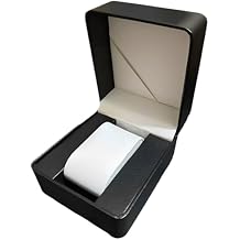Gift Watch Case, Black Pu Leather Single Watch Display Box With Pillow, 4 X 4.3 X 2.9 In Portable Storage Case