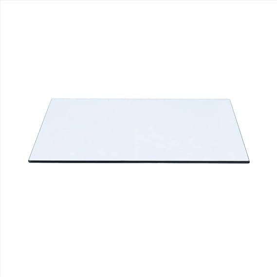 18" x 30" Rectangle Glass Table Top 1/2" Thick with Flat Polished Edge