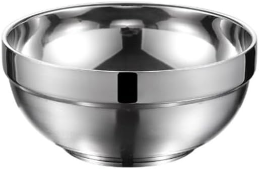 Stainless Steel Salad Bowl with Double Layer Insulation, Deep Dish for Serving Rice, Sauce, or Dips, 11.5-18 cm Set of 7