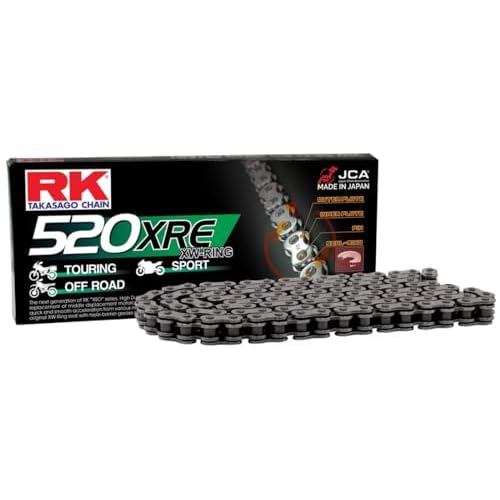 RK Racing Chain 520XRE-114 Steel 114 Link XW-Ring Chain with Connecting Link