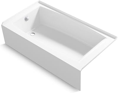 Kohler K-26108-LA-0 Entity 60 x 32 Alcove Bath, Left Drain, White