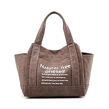 Women Canvas Handbag Tote Large Shoulder Bag Casual Hobo Bag for Beach Travel Hiking Daily Use Brown