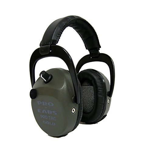 Pro Ears Pro Tac SC Gold Ear Muffs, Military Grade Electronic Hearing Protection & Amplification, DLSC Tech, Made in USA