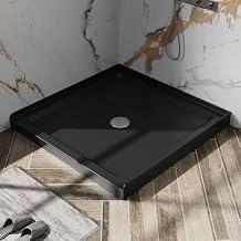 Shower pan,Goodyo 36" x 36" Shower Base Single Threshold Center Drain Shower Pan in Black,