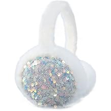 Sequin Ear Muffs for Women Girls, Winter Warm Plush Earmuffs Kids Ear Warmers Outdoor Ear Covers