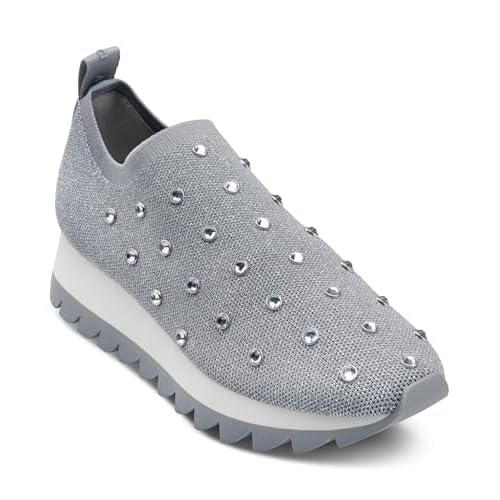 DKNY Womens Abbott Studded Knit Slip on Sneaker