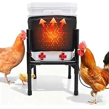 Heated Chicken Waterer,3 Gallon Chicken Poultry Water Heater with Stand for Winter with 8 Nipples + 4 Extras (black, 3 Gallon)
