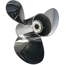 Xspeed Stainless Steel 3 Blades/4 Blades Outboard Propeller for 3-1/2" Gearcase Yamaha 25-60hp Engines,13 Spline Tooth,RH