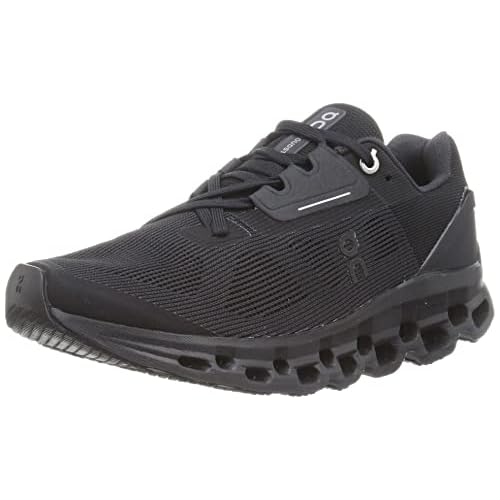 ON Running Cloudstratus Womens Sneakers, All Black, 7.5