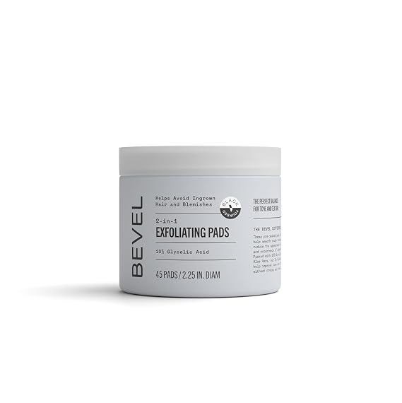 Bevel 10% Glycolic Acid Toner Pads for Face, Helps Remove Dead Skin Cells