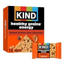 KIND Healthy Grains Energy Bars, Peanut Butter Dark Chocolate, Gluten Free, Healthy Snacks, 18g Whole Grains, 10 Count