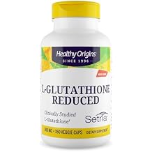 Healthy Origins Setria L-Glutathione 500 mg, 150 Veggie Capsules - Reduced Form Master Antioxidant Supplement - Supports Liver Health, Detoxification, Immune Function & Healthy Skin - 5 Month Supply