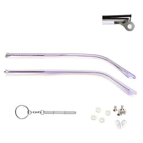 Metal Eyeglass Frame Arms Glasses Replacement Temple Legs Screws Purple
