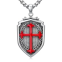 Cross Necklace for Men 925 Sterling Silver Cross Pendant Necklaces Mothers Fathers Day Anniversary Birthday Gifts for Mom Dad Brother Husband Son (with Gifts Box)