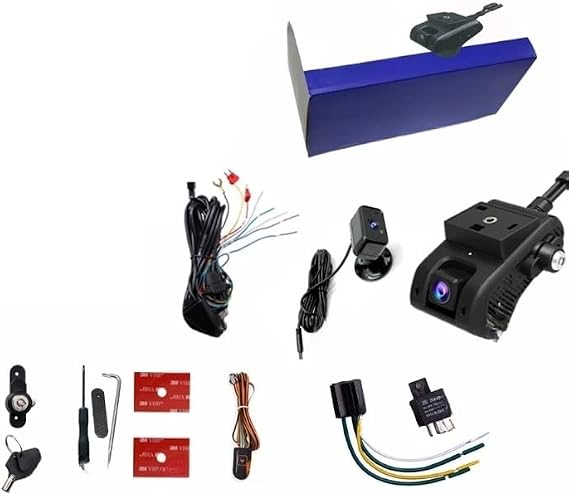 JC400 Dashcam Front and Rear Hotspot Inside Camera Live Stream Video Tracking Vehicle APP PC Dual Car Record(Inside Cam 10 Yr APP,256G1)