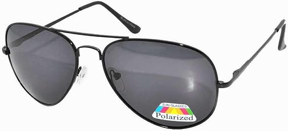OWL Classic Aviator Style Polarized Lens Sunglasses Metal Frame Spring Hinge