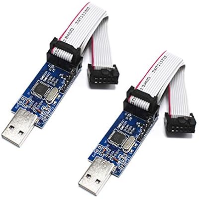 ATMEL 51 AVR ATMEGA8 Programmer USBasp USB ISP 10 Pin USB Programmer 3.3V5V with Cable 2 Pack