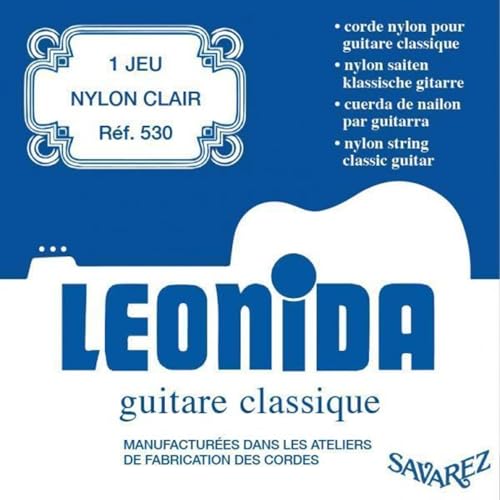 Savarez Classical Guitar Strings Leonida & Flamenca 530 Leonida Classical, Clear Nylon Trebles, Silverwound Basses, Normal Tension, Full Set STSAV57-65000