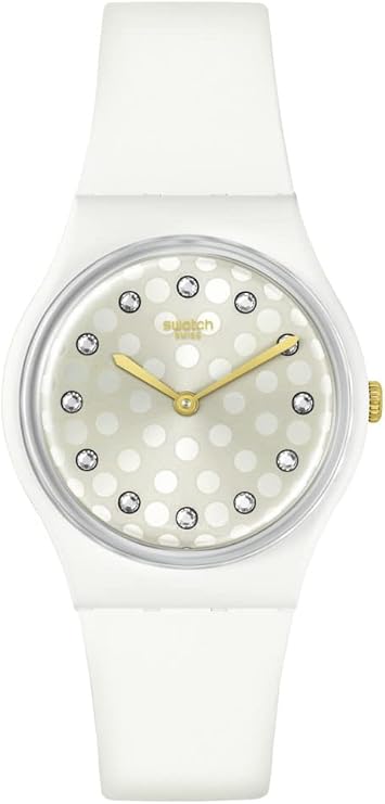 Swatch Gent Bioceramic Unisex Watch Casual Bioceramic White Quartz Waterproof Sparkle Shine