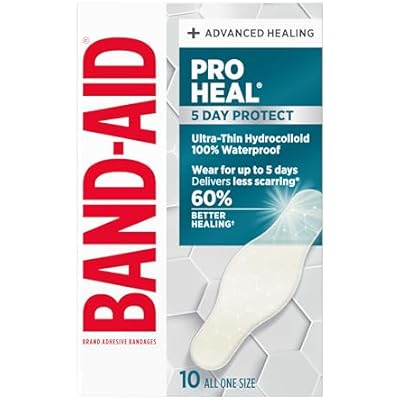 BAND-AID Brand Pro Heal 5 Day Protect, Ultra-Thin Hydrocolloid 100% Waterproof First Aid Adhesive Bandages for Advanced Healing and Less Scarring Versus Uncovered Wound, Extra Large, 3 ct