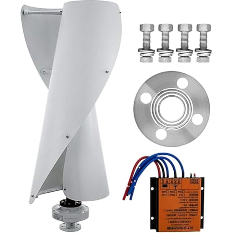 400W Vertical Wind Turbine Generator Kit, Helix Maglev Axis Wind Turbine Generator with 2-Blades Wind Power Generator Kit with MPPT Controller Windmill Generator System,12V