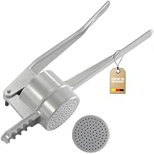 Westmark Spatzle & Potato Ricer Heavy Duty Potato Ricer for Mashed Potatoes, Traditional German Noodle Press for Thin Spaetzle, Aluminum Cast Spatzle Maker, Silver