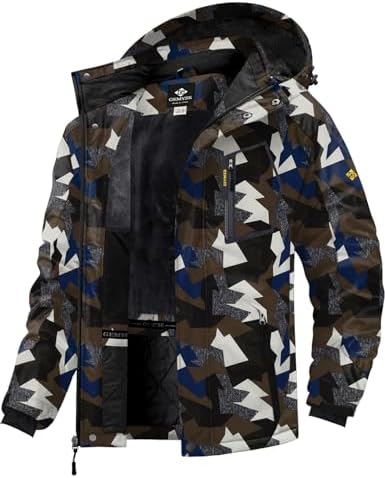 GEMYSE Mens Mountain Waterproof Ski Snow Jacket Warm Winter Windproof Parka Raincoat with Hood