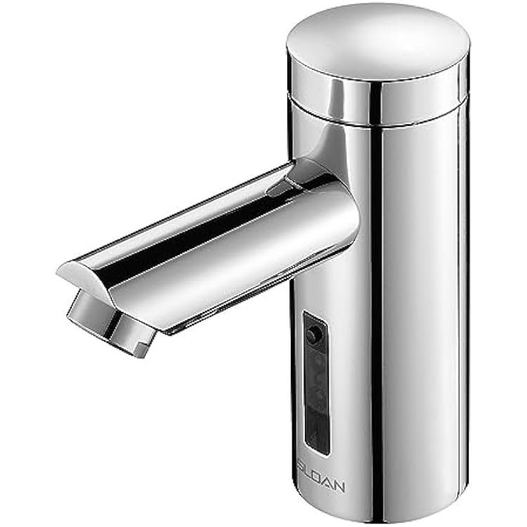 Sloan Optima EAF-250 Sensor Activated Touch-Free Faucet, Commercial Grade wMounting Hardware - 0.35 GPM Battery-Powered Deck-Mounted Mid Body, Polished Chrome Finish, 3335155
