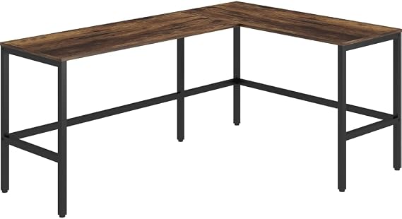 LYS SOHO L-Shape Metal Frame Desk - 67" x 47.3" x 29.5"