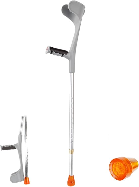 1 Count/1 Pair Forearm Crutches for Adults Folding Forearm Crutches Lightweight Height Adjustable Non-Slip Forearm Crutch