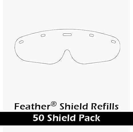 50 Replacement Shield Refills for Feather Eye Protection Pack
