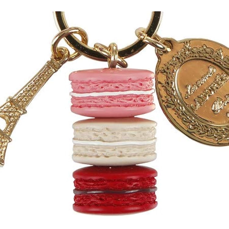 LADUREE Keychain Ring Eiffel Tower Macaron Charm S -ROSE