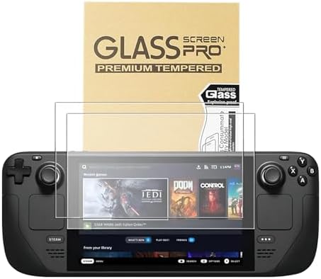 Screen Protector for Steam Deck OLED 7.4-Inch NEW 2023 - 9H Tempered Glass Film, Anti-Scratch HD Clear, Cowhide box professional packaging,2-Pack