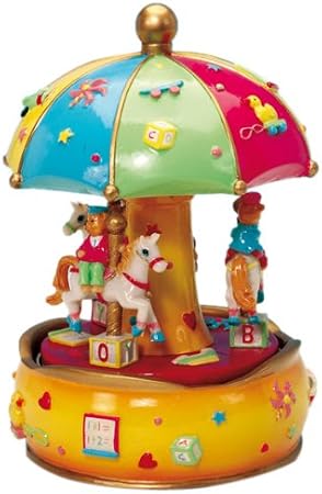 14160 Bear Carousel Music Box Playing "Toyland"