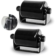 2Pack Slide Gate Guide Roller with C Post Welded Bracket, Hard Nylon Sliding Rolling Gates Guider, Heavy Duty Sealed Ball Bearing Side Roller Assembly (3 Inches - 2 Pack)