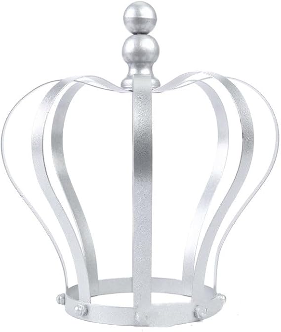 Royal Metal Crown Cake Topper Centerpiece For Christmas Wedding Birthday Festival Party Supplies (Silver)