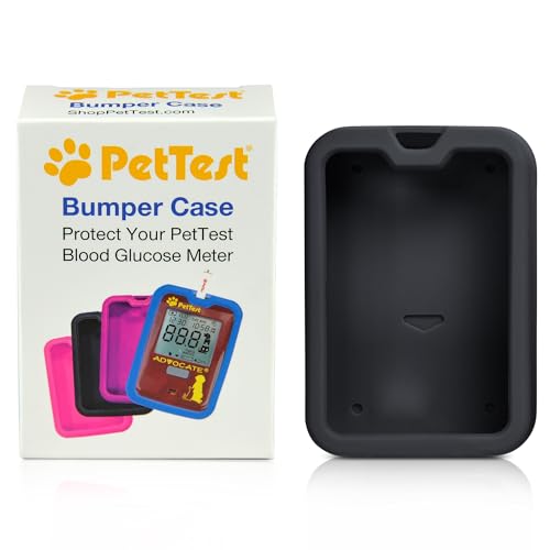 PetTest Black Silicone Bumper Case for Blood Sugar Meter, The Perfect Blend of Style and Protection, Protective Cover for Your Pets Glucose Monitoring Kit, Safeguard with Confidence