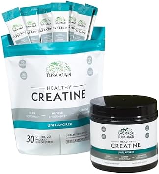 TERRA ORIGIN Creatine Monohydrate Bundle | 130 Servings Stick Pack and Jar Combo | Support for Muscle and Cognitive Performance* | Unflavored, Gluten Free, Zero Sugar