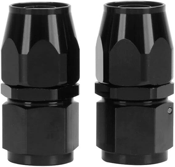 LokoCar Swivel 4AN Fitting 0 Straight For CPE Braided Hose End Black 2Pcs