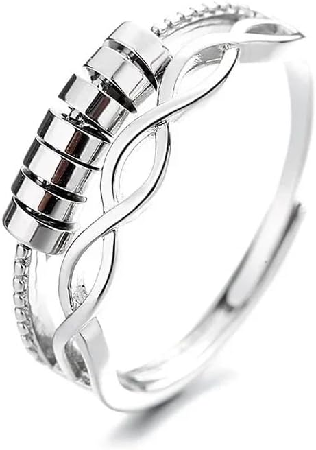 Fashionable geometric lively ring anti-stress anti-anxiety open ring multi-layer braided ring
