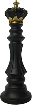 Ragyzity Chess King Statue Sculpture Ornament, Game Figure Decoration Ornament, Collectible Figurine Craft Furnishing for Home House Decoration Office Desk (King, Black)